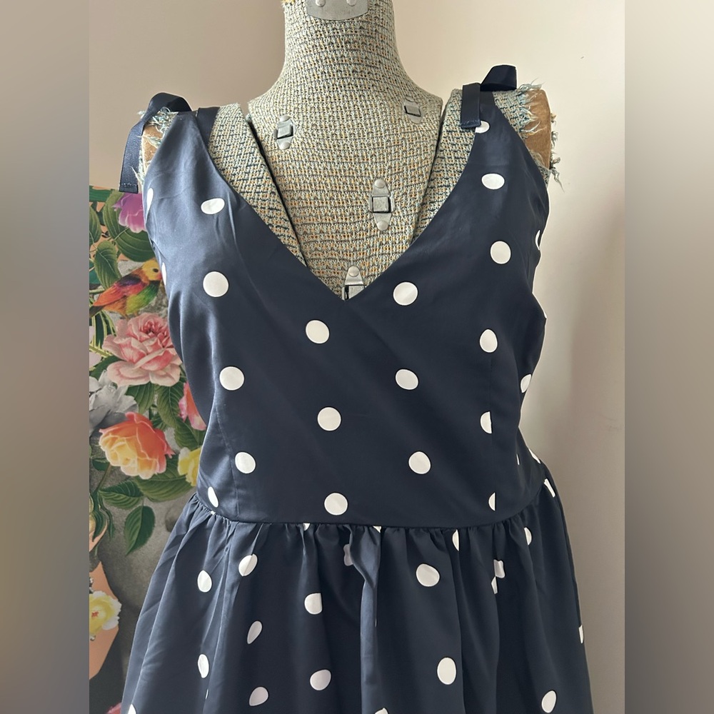 NWT OLD NAVY THE OCCASION FIT & FLARE POLKA DOT DRESS. Sz. 14. VERSATILE - Picture 3 of 10